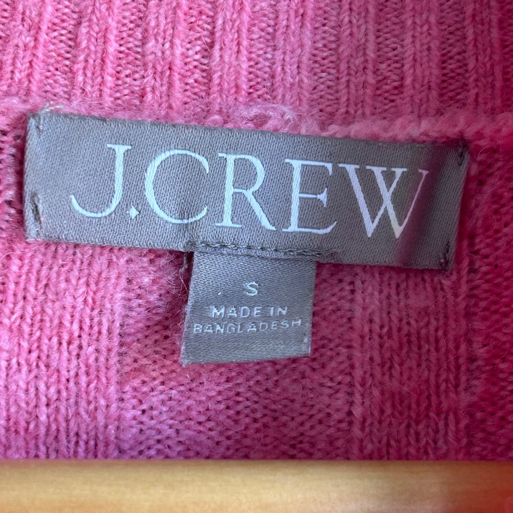 J.Crew Pink Ribbed Mock Neck Sweater Merino Alpaca Blend Small Pullover - Picture 2 of 8